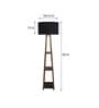 Victoria Black Cotton Fabric Shade Shelf Floor Lamp With Wood Base