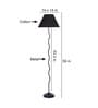 Fauci Black Cottan Fabric Shade Club Floor Lamp With Iron Base