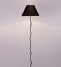 Fauci Black Cottan Fabric Shade Club Floor Lamp With Iron Base