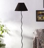 Fauci Black Cottan Fabric Shade Club Floor Lamp With Iron Base
