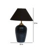 Flemish Black Fabric Shade Night Lamp With Teracotta Base