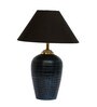 Flemish Black Fabric Shade Night Lamp With Teracotta Base
