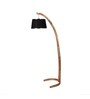 Black Shade Floor Lamp With Wood Base