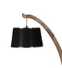 Black Shade Floor Lamp With Wood Base