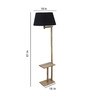 Black Shade Floor Lamp With Wood Base