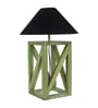 Black Shade Table Lamp With Wood Base