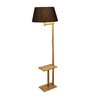 Black Shade Floor Lamp With Wood Base
