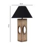 Black Shade Table Lamp With Wood Base