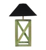 Black Shade Table Lamp With Wood Base