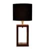 Avignon Black Cotton and Acrylic Shade Night Lamp With Mango wood Base