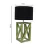 Black Shade Table Lamp With Wood Base
