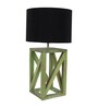 Black Shade Table Lamp With Wood Base