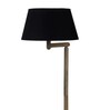 Black Shade Floor Lamp With Wood Base