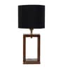 Avignon Black Cotton and Acrylic Shade Night Lamp With Mango wood Base