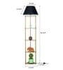 Black Shade Shelf Floor Lamp With Metal Base
