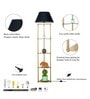 Black Shade Shelf Floor Lamp With Metal Base