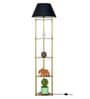 Black Shade Shelf Floor Lamp With Metal Base