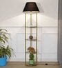 Black Shade Shelf Floor Lamp With Metal Base