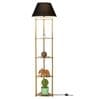 Black Shade Shelf Floor Lamp With Metal Base
