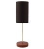 Caged Black Fabric Shade Night Lamp With Aluminium Base