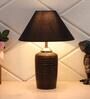 Naples Black Fabric Shade Night Lamp With Teracotta Base