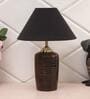 Naples Black Fabric Shade Night Lamp With Teracotta Base
