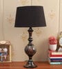 Katana Black Fabric Shade Table Lamp With Brass Base