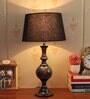 Katana Black Fabric Shade Table Lamp With Brass Base