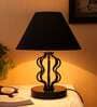 Black Shade Table Lamp With Iron Base