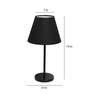 Kardish Black Cotton Shade Night Lamp With Metal Base