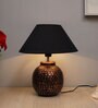 Black Shade Table Lamp With Metal Base