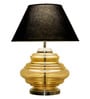 Gilford Black Cottan Fabric Shade Night Lamp With Metal & Glass Base