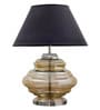 Gilford Black Cottan Fabric Shade Night Lamp With Metal & Glass Base