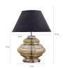 Gilford Black Cottan Fabric Shade Night Lamp With Metal & Glass Base