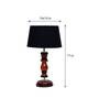 Genoa Black Fabric Shade Night Lamp With Wood Base