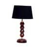 Bolanzo Black Fabric Shade Night Lamp With Wood Base