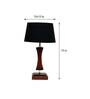 Turin Black Fabric Shade Night Lamp With Wood Base