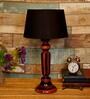 Emphasis Black Fabric Shade Night Lamp With Wood Base