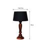 Healy Black Fabric Shade Night Lamp With Wood Base