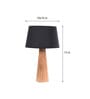 Tokyo Black Fabric Shade Night Lamp With Wood Base