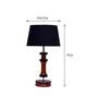 Geneva Black Fabric Shade Night Lamp With Wood Base