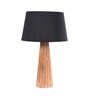 Tokyo Black Fabric Shade Night Lamp With Wood Base