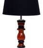 Genoa Black Fabric Shade Night Lamp With Wood Base