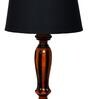 Healy Black Fabric Shade Night Lamp With Wood Base