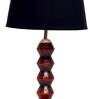 Bolanzo Black Fabric Shade Night Lamp With Wood Base