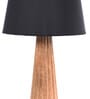Tokyo Black Fabric Shade Night Lamp With Wood Base
