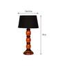 Frosted Black Fabric Shade Night Lamp With Wood Base