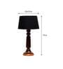 Andre Black Fabric Shade Night Lamp With Wood Base
