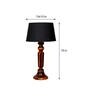Emphasis Black Fabric Shade Night Lamp With Wood Base