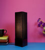 Ladder Black Fabric Shade Table Lamp With Wood Base
